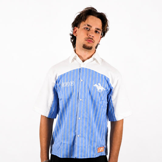 Chemise Oversize Bleu & Blanc à Rayures – Style Streetwear