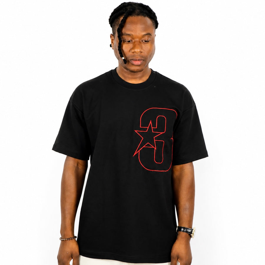 T-shirt Noir Oversize avec Imprimés Numériques – Style Streetwear