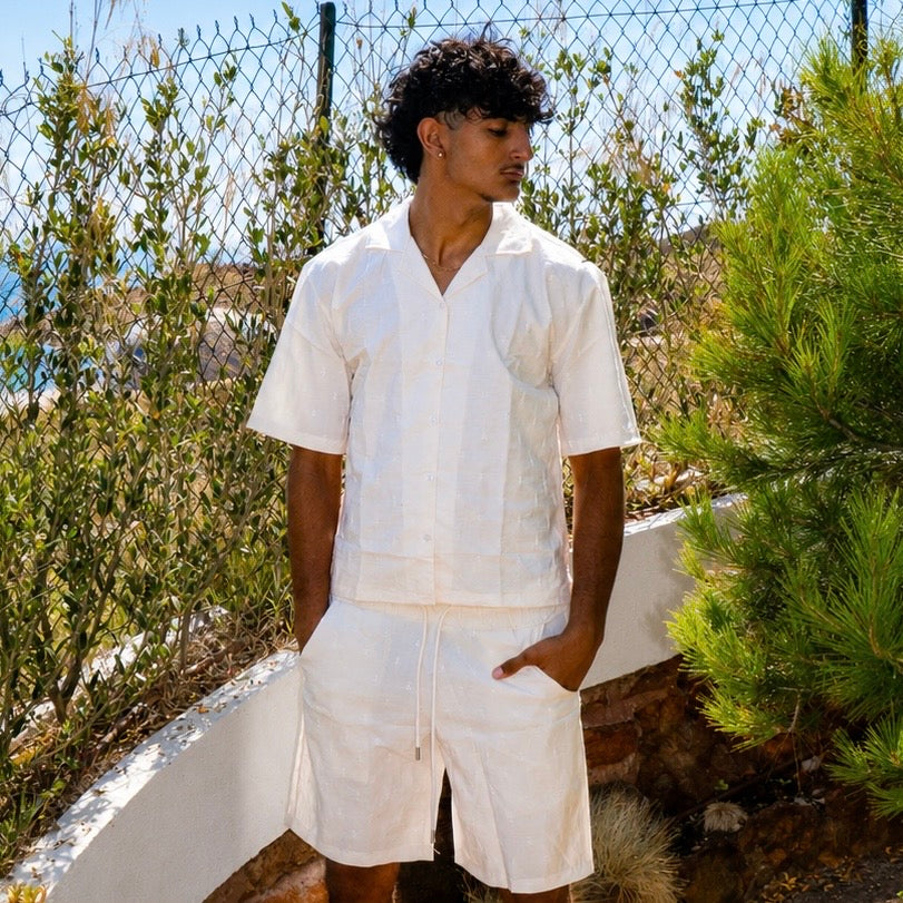Ensemble chemise & short couleur beige