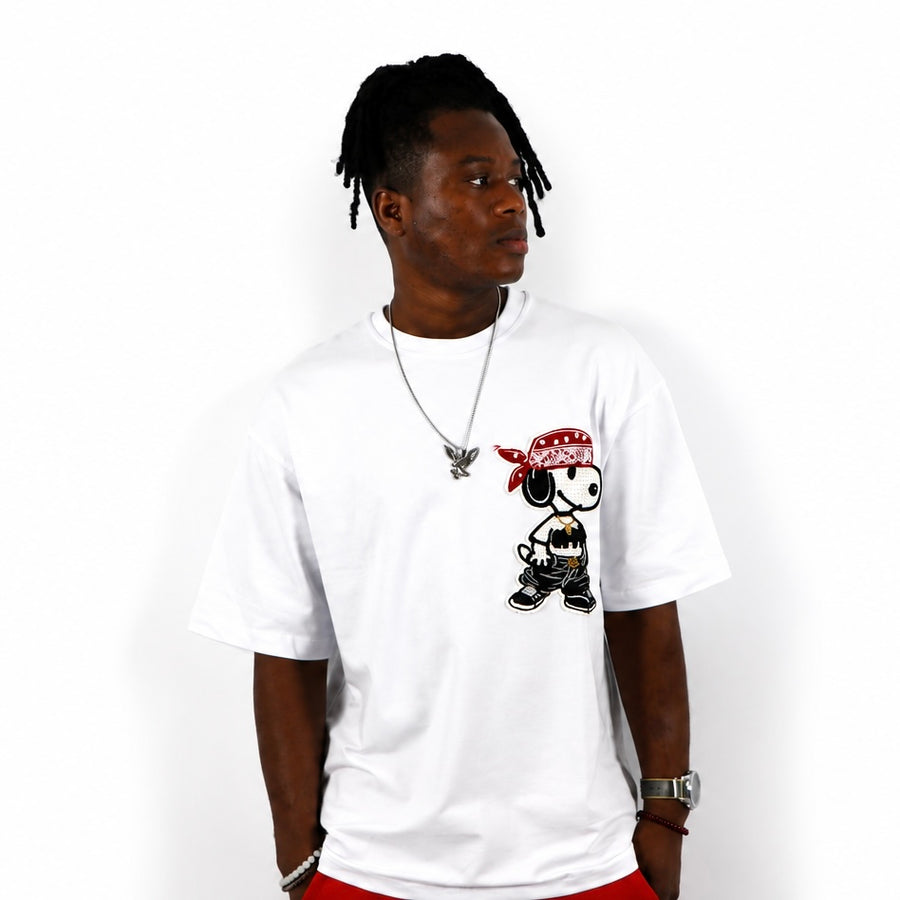 T-shirt Blanc Snoopy – Broderie Premium