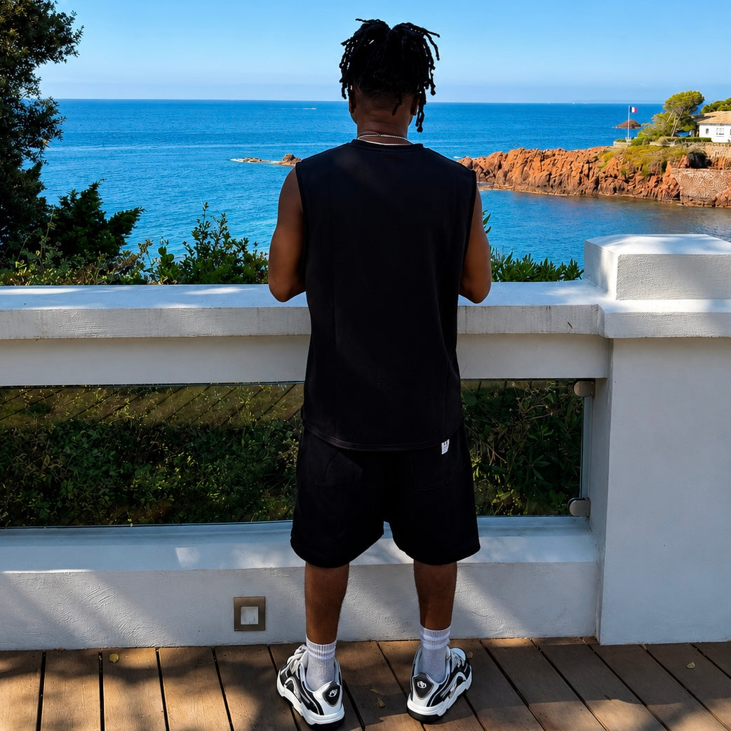 Ensemble débardeur &short oversize noir