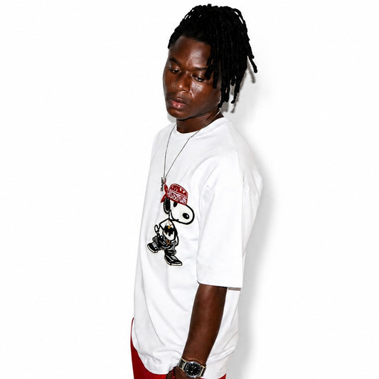 T-shirt Oversize Blanc Snoopy – Broderie Premium