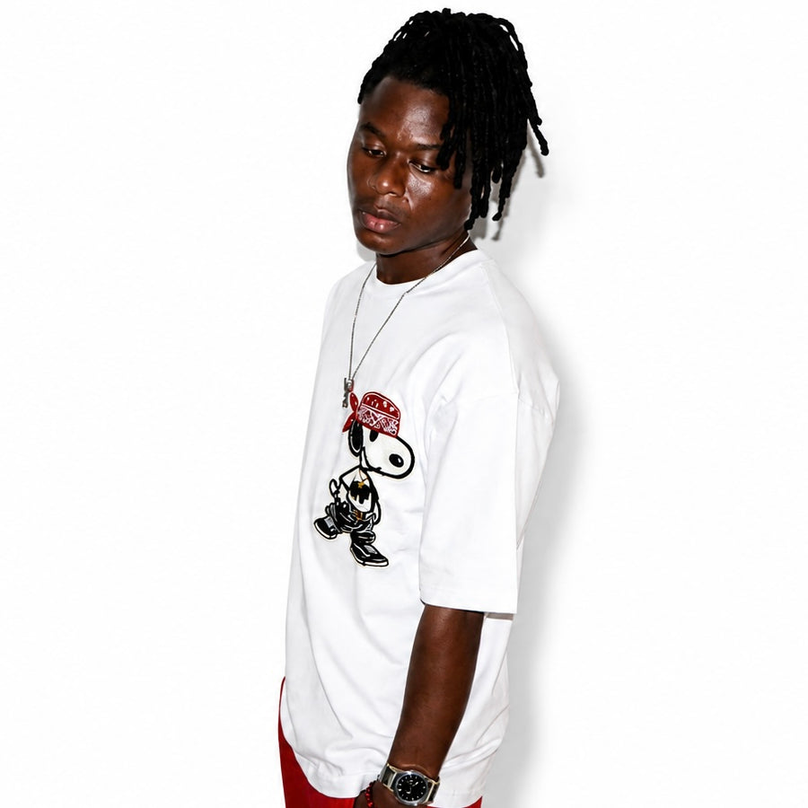 T-shirt Blanc Snoopy – Broderie Premium