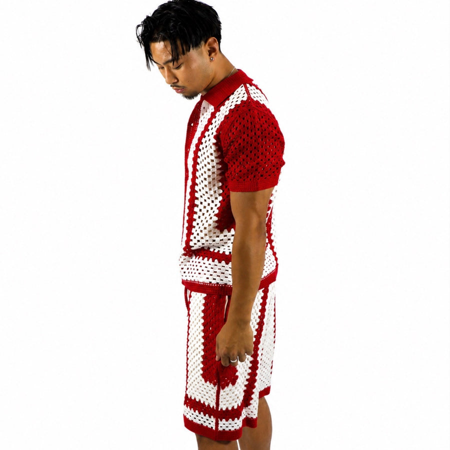 Ensemble chemise manche courte crochet & short crochet