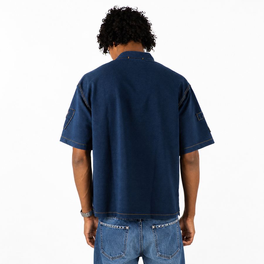 T-shirt  jean col V numéro 7