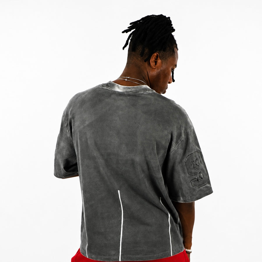 T-shirt oversize gris effet délavé -style streetwear