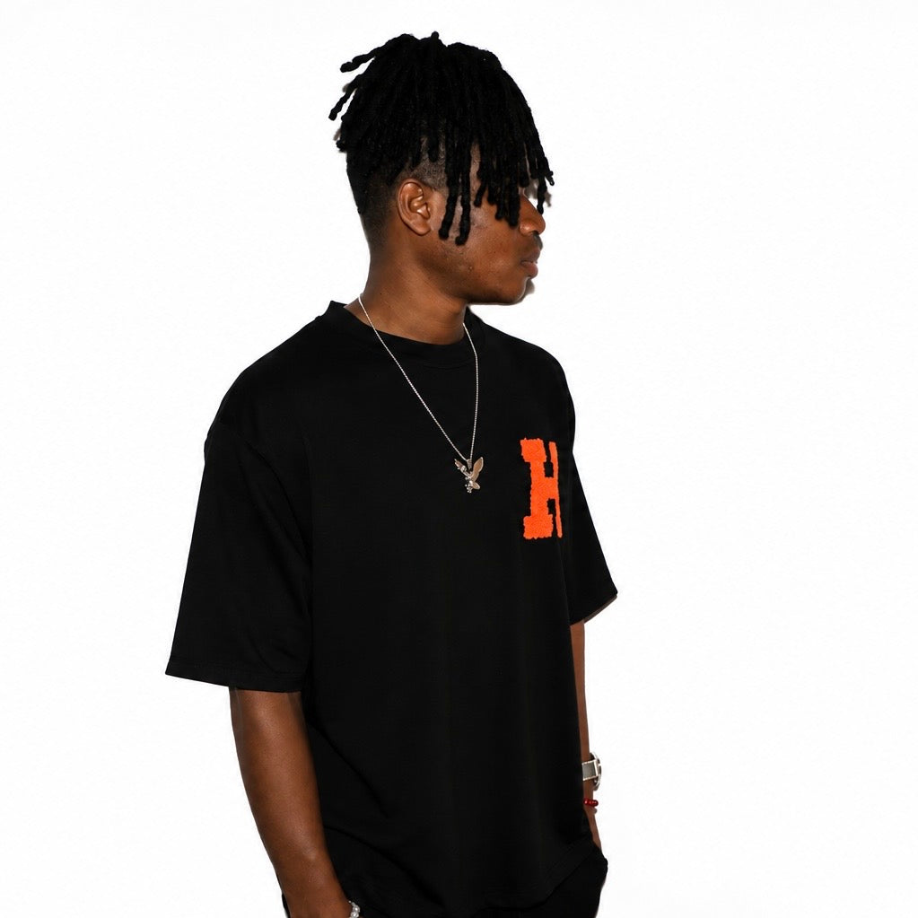 Ensemble Oversize Noir pantalon & T-shirt  “H” – Streetwear