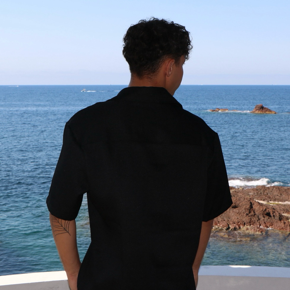 Ensemble chemise manche courte  & pantalon noir-Élégance