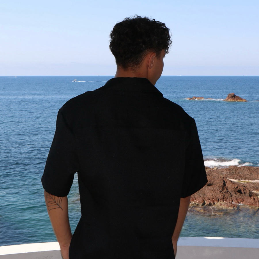 Ensemble chemise manche courte  & pantalon noir-Élégance